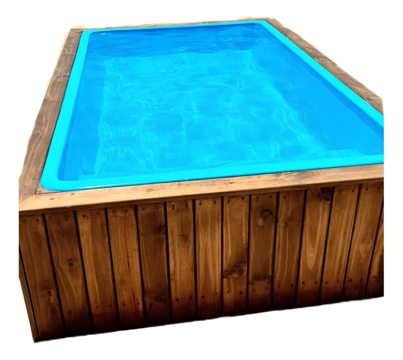 Piscina de Fibra Com Deck 3.000 Litros 3.05 m x 1.55 m x 80 cm